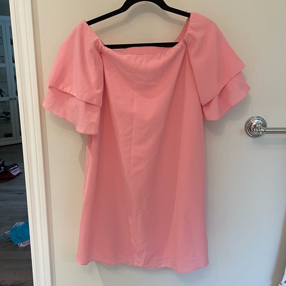 Zara pink pff shoulder dress - Picture 5 of 5